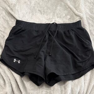 Under Armour Black Women's Athletic Running Shorts with Drawstring